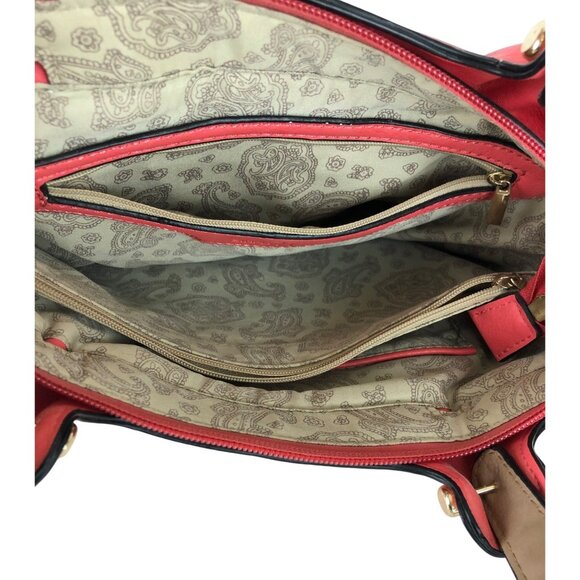 Simply Noelle Coral Crossbody Bag Dual Handles & Adjustable Strap Faux Leather - Picture 5 of 10